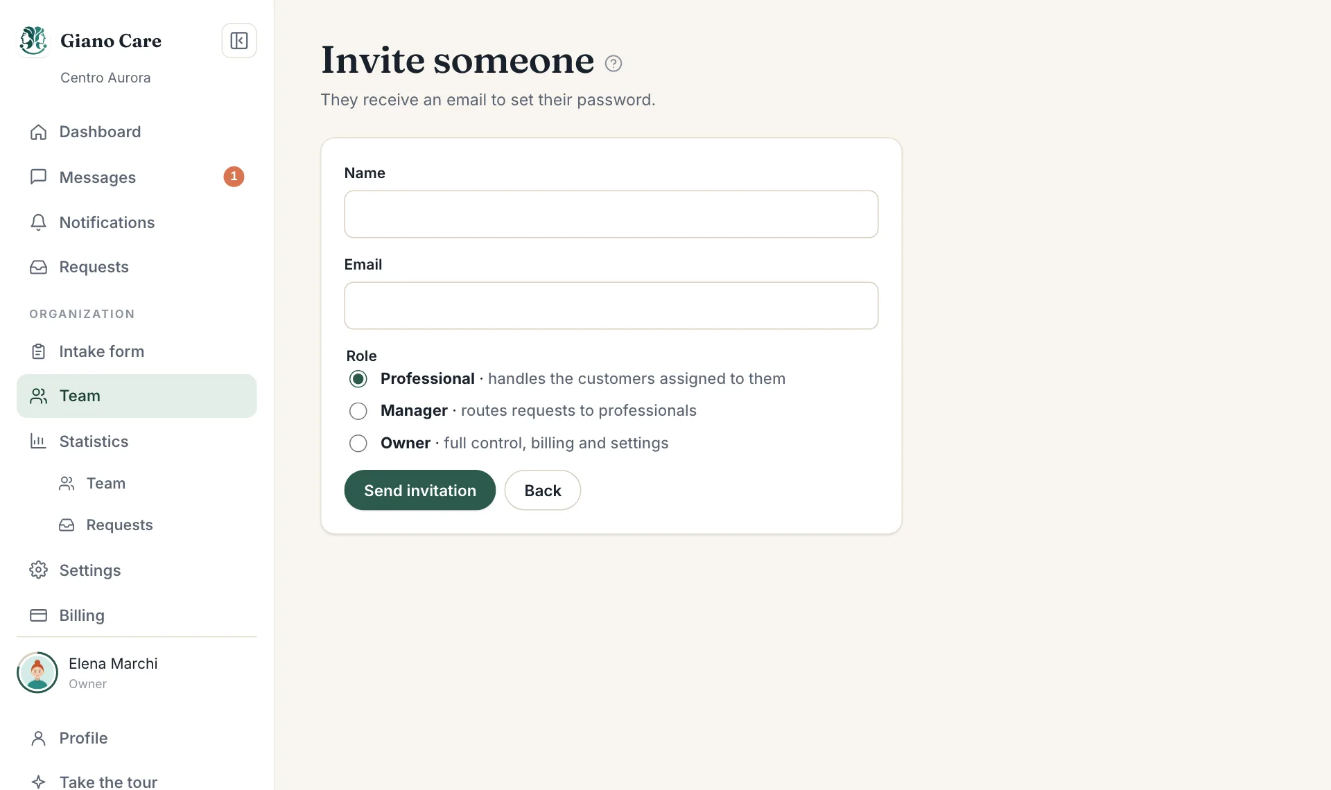 Inviting a colleague