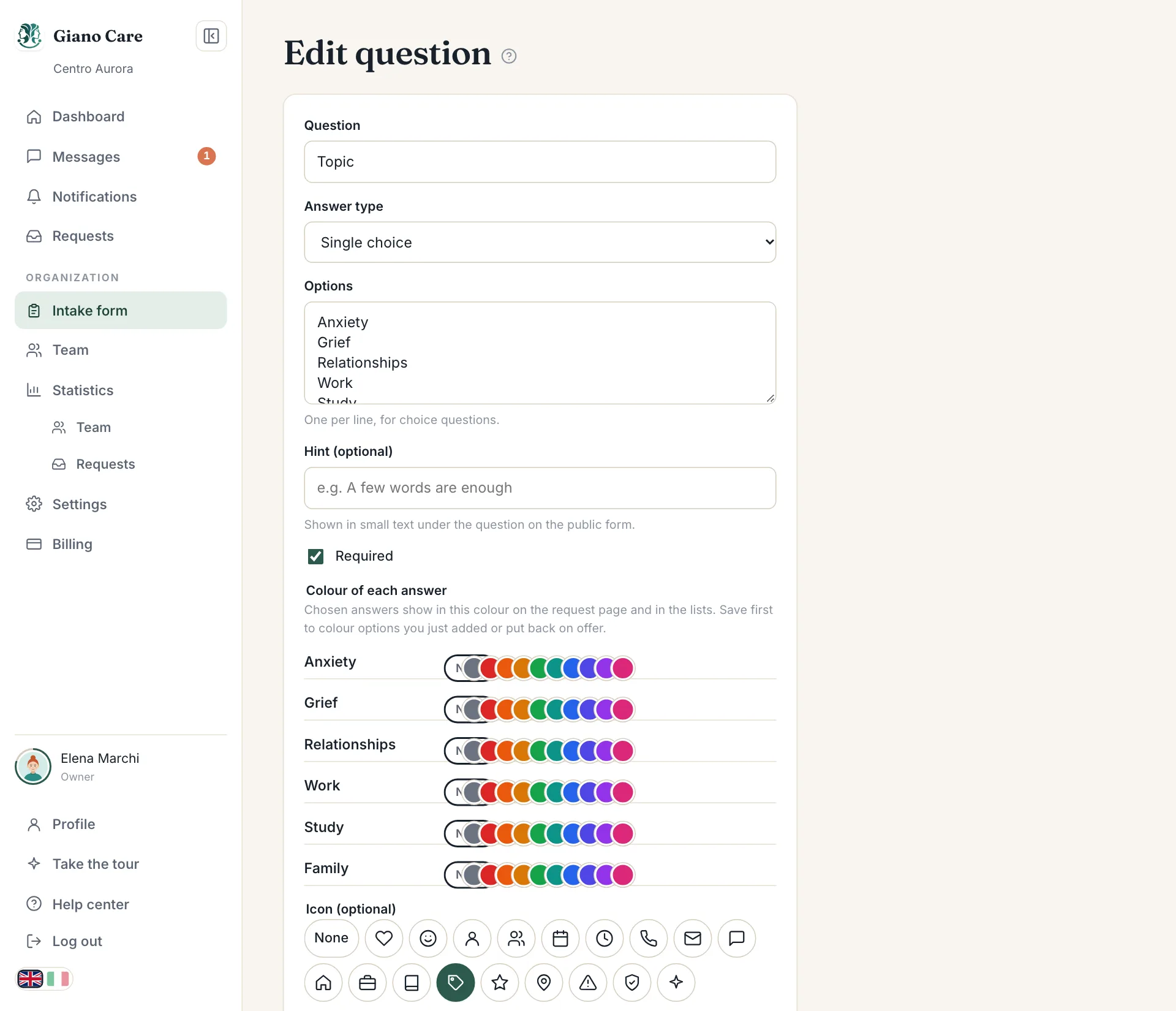 Editing a question