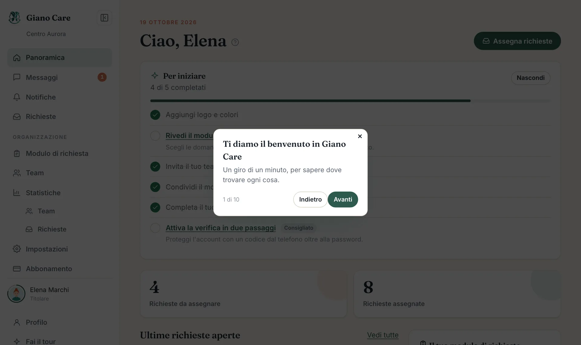 Il tour di benvenuto